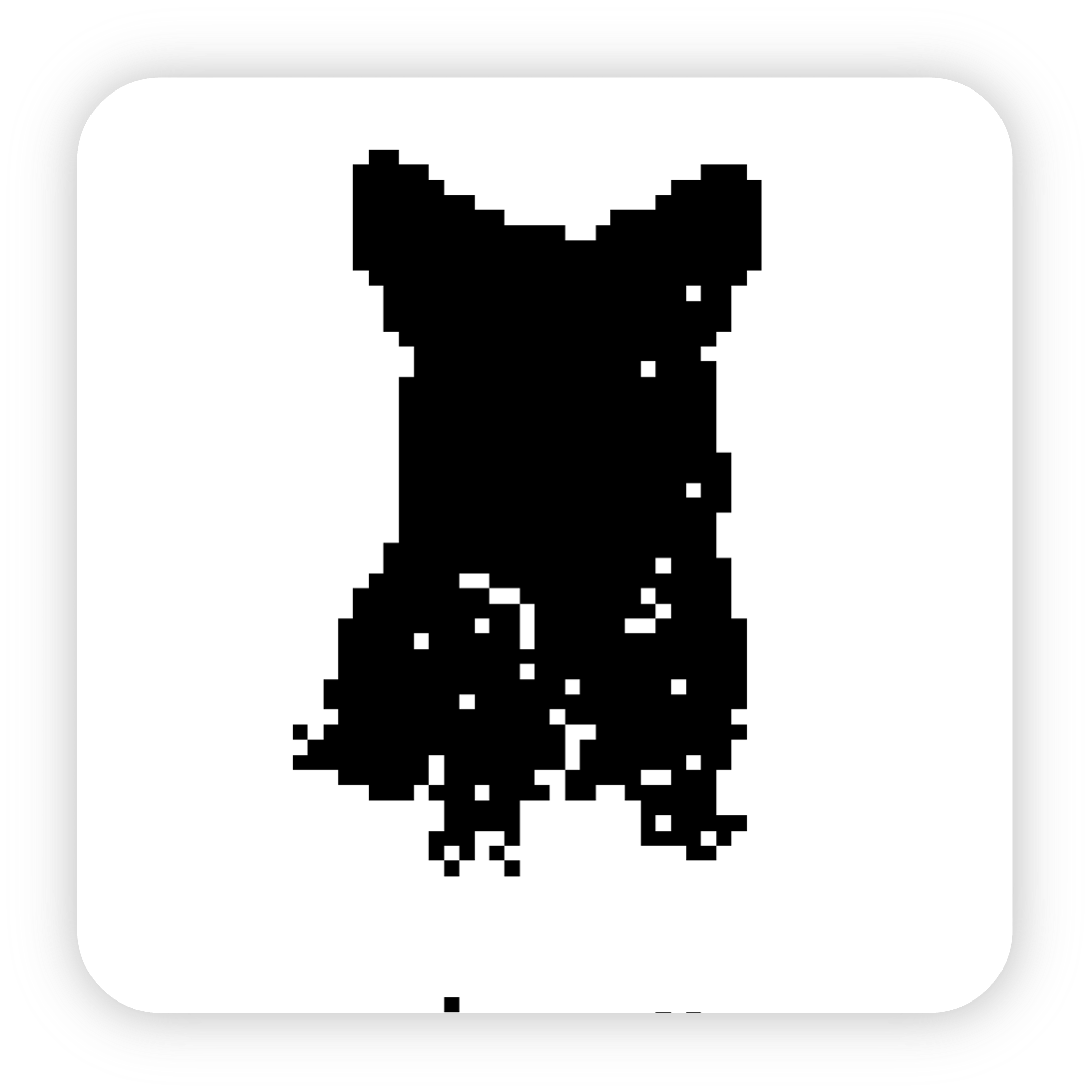 Binary spatial mask isolating the corgi.